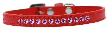 Purple-Crystal-Size-16-Red-Puppy-Collar-GreatEagleInc-333851772