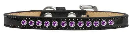 Purple-Crystal-Size-8-Black-Puppy-Ice-Cream-Collar-GreatEagleInc-319617142