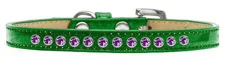 Purple-Crystal-Size-8-Emerald-Green-Puppy-Ice-Cream-Collar-GreatEagleInc-319616682