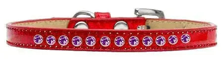 Purple-Crystal-Size-8-Red-Puppy-Ice-Cream-Collar-GreatEagleInc-319614574