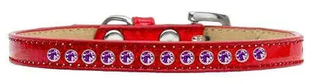 Purple-Crystal-Size-8-Red-Puppy-Ice-Cream-Collar-GreatEagleInc-319614574