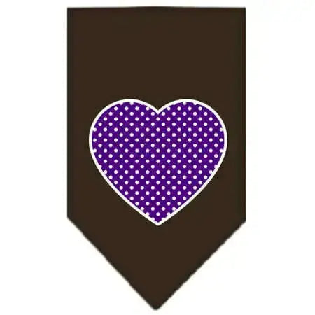 Purple-Swiss-Dot-Heart-Screen-Print-Bandana-Cocoa-Large-GreatEagleInc-319216328