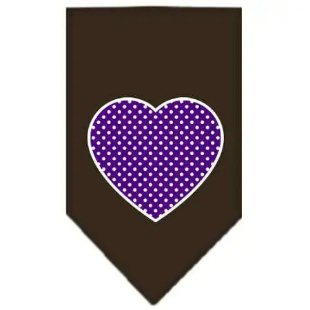 Purple-Swiss-Dot-Heart-Screen-Print-Bandana-Cocoa-Small-GreatEagleInc-319216074