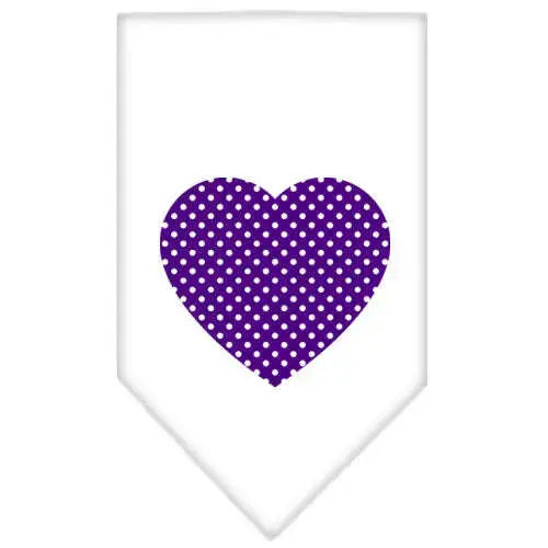 Purple-Swiss-Dot-Heart-Screen-Print-Bandana-White-Small-GreatEagleInc-319215984