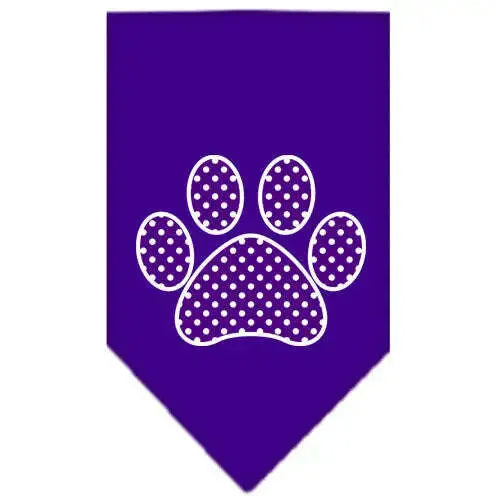 Purple-Swiss-Dot-Paw-Screen-Print-Bandana-Purple-Large-GreatEagleInc-319364035