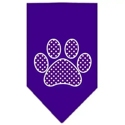 Purple-Swiss-Dot-Paw-Screen-Print-Bandana-Purple-Small-GreatEagleInc-319363777