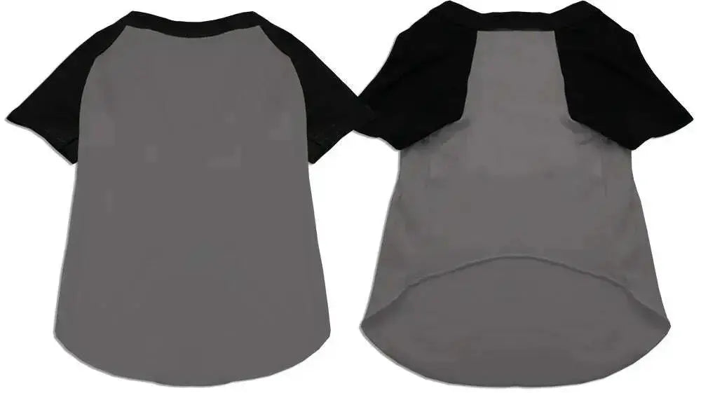 Raglan-Baseball-Pet-Shirt-Grey-With-Black-Size-4x-GreatEagleInc-334332773