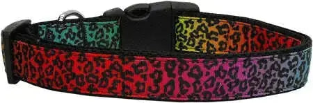 Rainbow-Leopard-Nylon-Dog-Collar-Sm-GreatEagleInc-318485614
