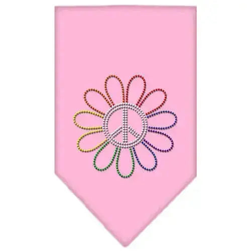 Rainbow-Peace-Flower-Rhinestone-Bandana-Light-Pink-Small-GreatEagleInc-319116112