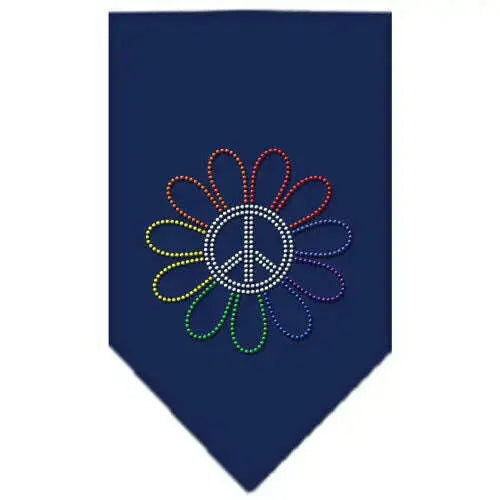 Rainbow-Peace-Flower-Rhinestone-Bandana-Navy-Blue-Large-GreatEagleInc-333786662