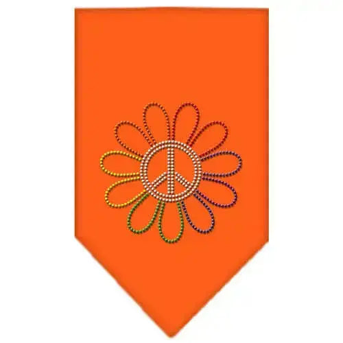 Rainbow-Peace-Flower-Rhinestone-Bandana-Orange-Large-GreatEagleInc-319116884