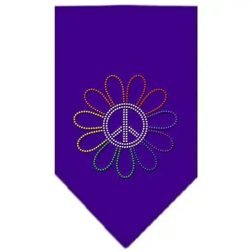 Rainbow-Peace-Flower-Rhinestone-Bandana-Purple-Large-GreatEagleInc-319116760