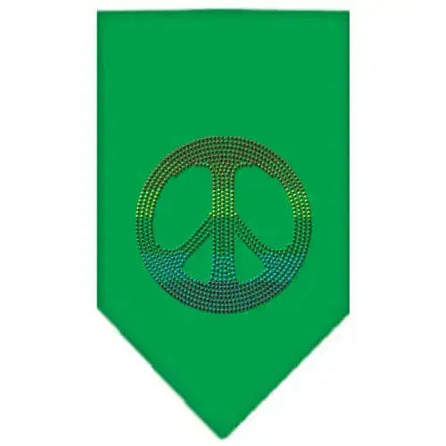 Rainbow-Peace-Sign-Rhinestone-Bandana-Emerald-Green-Small-GreatEagleInc-319114798