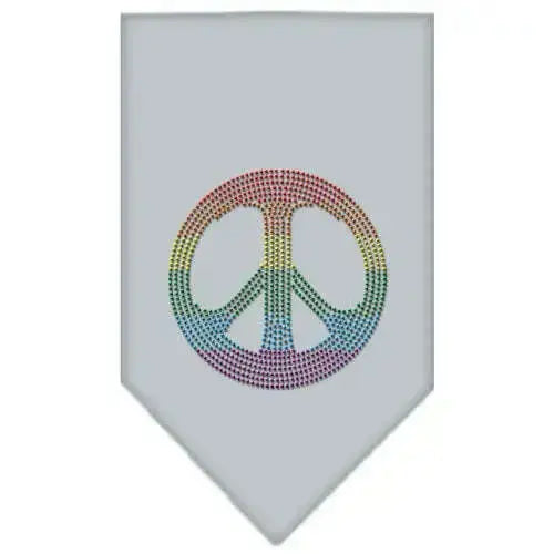 Rainbow-Peace-Sign-Rhinestone-Bandana-Grey-Small-GreatEagleInc-333786213