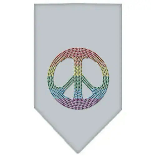 Rainbow-Peace-Sign-Rhinestone-Bandana-Grey-Small-GreatEagleInc-333786213