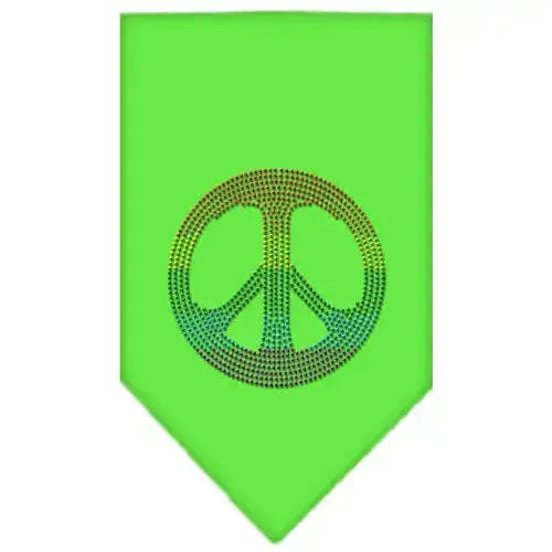 Rainbow-Peace-Sign-Rhinestone-Bandana-Lime-Green-Small-GreatEagleInc-319114635