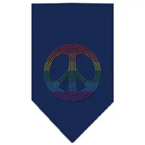 Rainbow-Peace-Sign-Rhinestone-Bandana-Navy-Blue-Small-GreatEagleInc-319114538