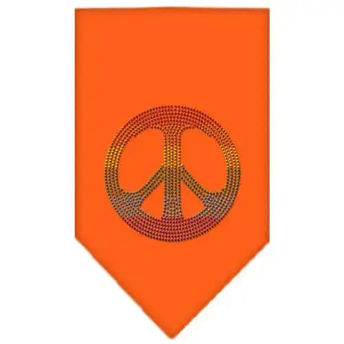 Rainbow-Peace-Sign-Rhinestone-Bandana-Orange-Small-GreatEagleInc-319114487