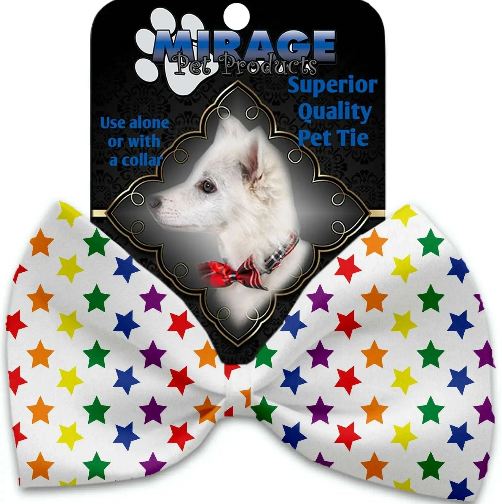 Rainbow-Stars-Pet-Bow-Tie-Collar-Accessory-With-Velcro-GreatEagleInc-333770372