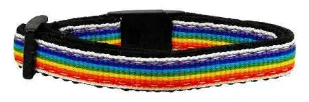 Rainbow-Striped-Nylon-Collars-Rainbow-Stripes-Cat-Safety-GreatEagleInc-318780840