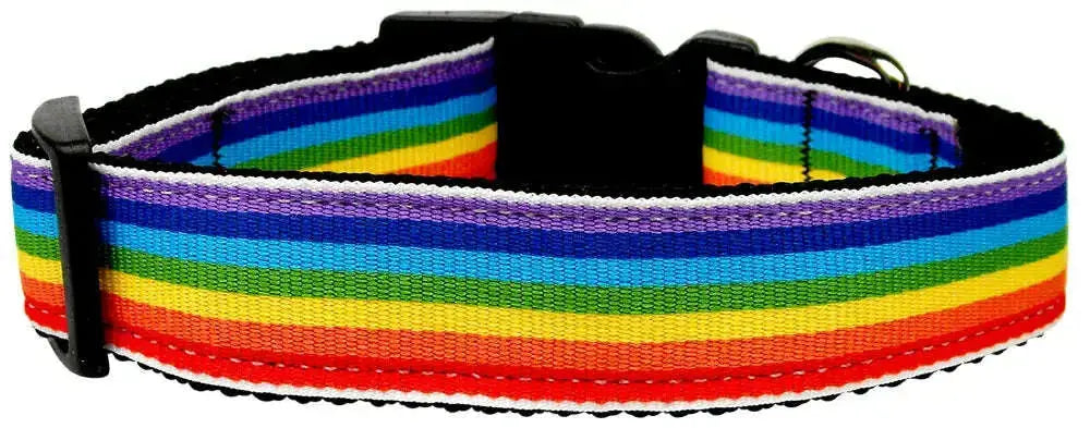 Rainbow-Striped-Nylon-Collars-Rainbow-Stripes-Xs-GreatEagleInc-318763074