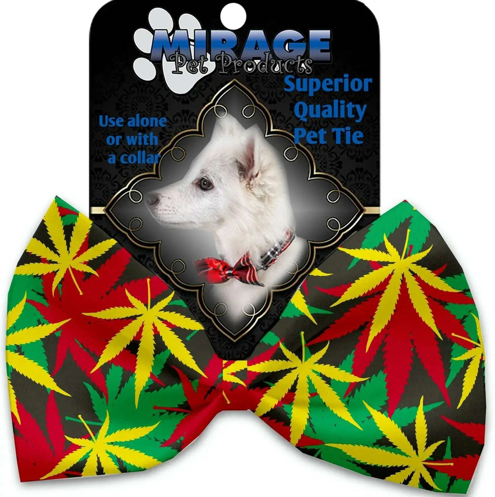Rasta-Mary-Jane-Pet-Bow-Tie-Collar-Accessory-With-Velcro-GreatEagleInc-333769691