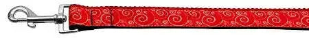 Red-And-White-Swirly-Nylon-Ribbon-Dog-Collars-1-Wide-4ft-Leash-GreatEagleInc-318913571
