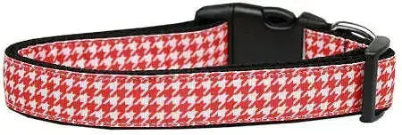 Red-Houndstooth-Nylon-Dog-Collar-Medium-GreatEagleInc-320013837