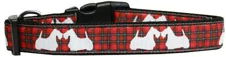 Red-Plaid-Scottie-Pups-Nylon-Dog-Collar-Xs-GreatEagleInc-333696578