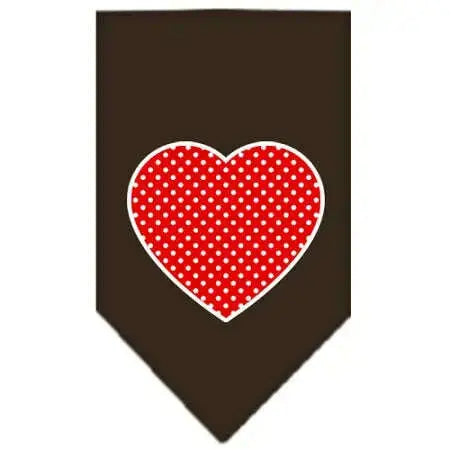 Red-Swiss-Dot-Heart-Screen-Print-Bandana-Cocoa-Small-GreatEagleInc-319215566