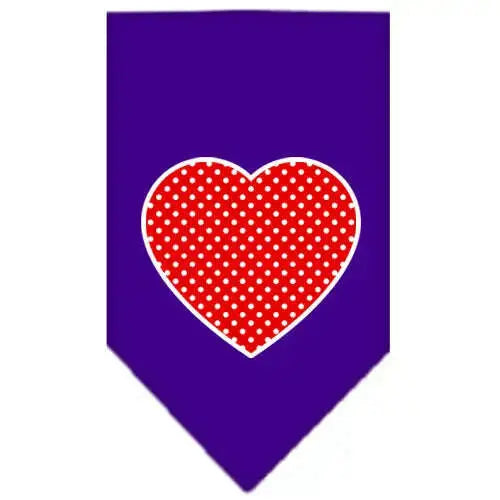 Red-Swiss-Dot-Heart-Screen-Print-Bandana-Purple-Large-GreatEagleInc-319215797
