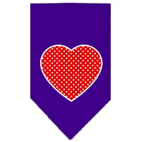 Red-Swiss-Dot-Heart-Screen-Print-Bandana-Purple-Large-GreatEagleInc-319215797