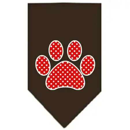 Red-Swiss-Dot-Paw-Screen-Print-Bandana-Cocoa-Large-GreatEagleInc-319363570