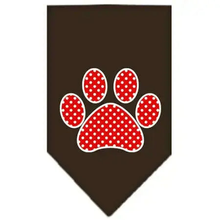 Red-Swiss-Dot-Paw-Screen-Print-Bandana-Cocoa-Small-GreatEagleInc-319363386