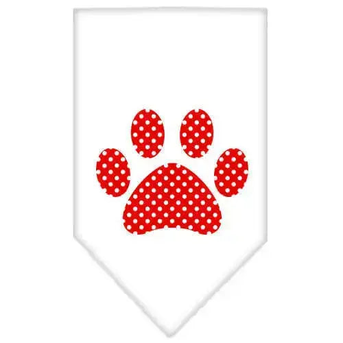 Red-Swiss-Dot-Paw-Screen-Print-Bandana-White-Large-GreatEagleInc-318580732