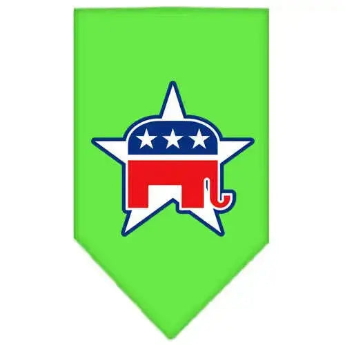 Republican-Screen-Print-Bandana-Lime-Green-Small-GreatEagleInc-318947863