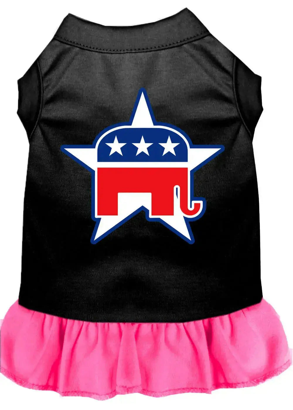 Republican-Screen-Print-Dress-Black-With-Bright-Pink-Xxxl-GreatEagleInc-318870337