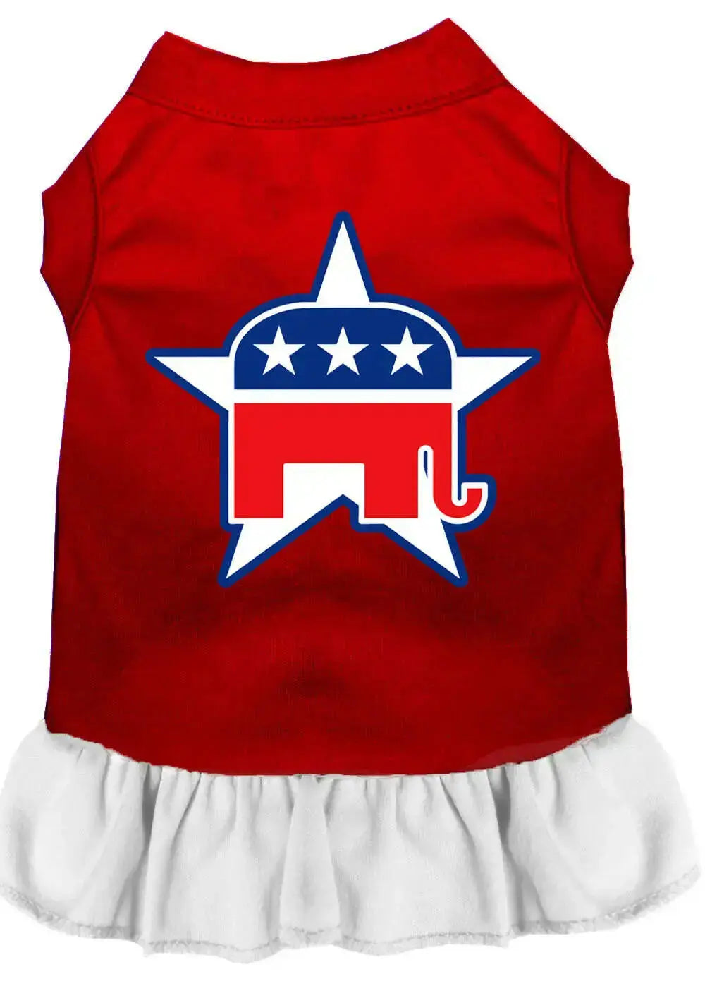 Republican-Screen-Print-Dress-Red-With-White-Xxl-GreatEagleInc-318870279