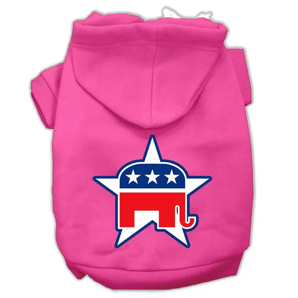 Republican-Screen-Print-Pet-Hoodies-Bright-Pink-Size-Xl-GreatEagleInc-319645955