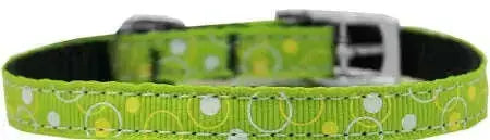 Retro-Nylon-Dog-Collar-With-Classic-Buckle-3-8_-Lime-Green-Size-12-GreatEagleInc-333888777