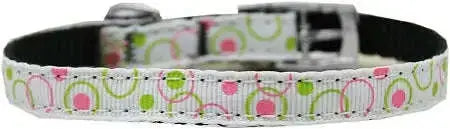 Retro-Nylon-Dog-Collar-With-Classic-Buckle-3-8_-White-Size-10-GreatEagleInc-318829162