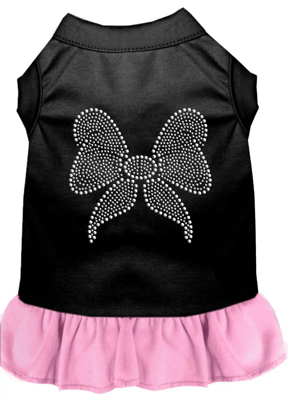 Rhinestone-Bow-Dresses-Black-With-Light-Pink-Xxxl-GreatEagleInc-333597912