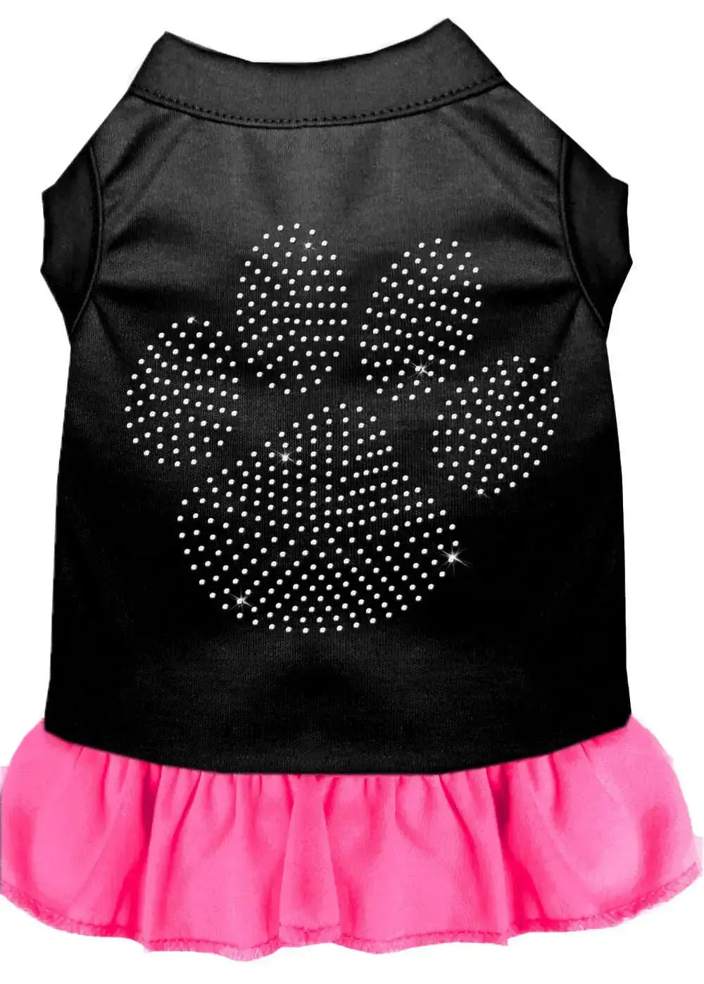 Rhinestone-Clear-Paw-Dress-Black-With-Bright-Pink-Xxxl-GreatEagleInc-333670535