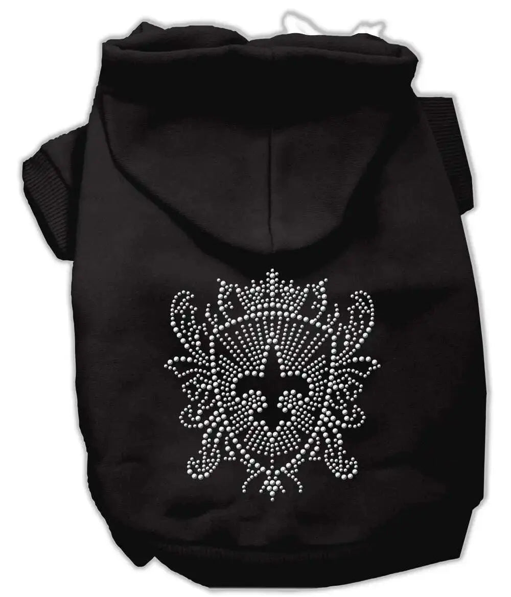 Rhinestone-Fleur-De-Lis-Shield-Hoodies-Black-S-GreatEagleInc-319477488