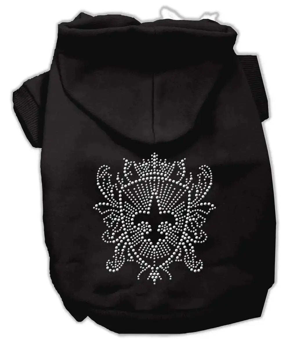 Rhinestone-Fleur-De-Lis-Shield-Hoodies-Black-S-GreatEagleInc-319477488