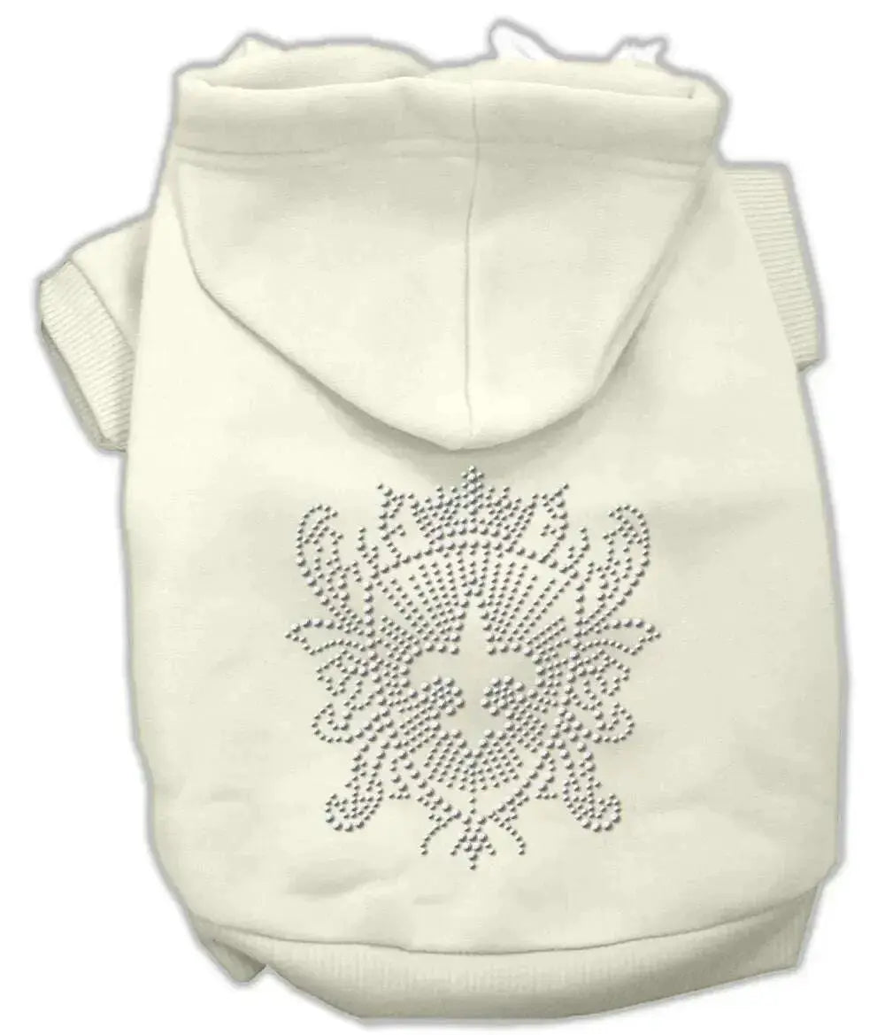 Rhinestone-Fleur-De-Lis-Shield-Hoodies-Cream-L-GreatEagleInc-319478196