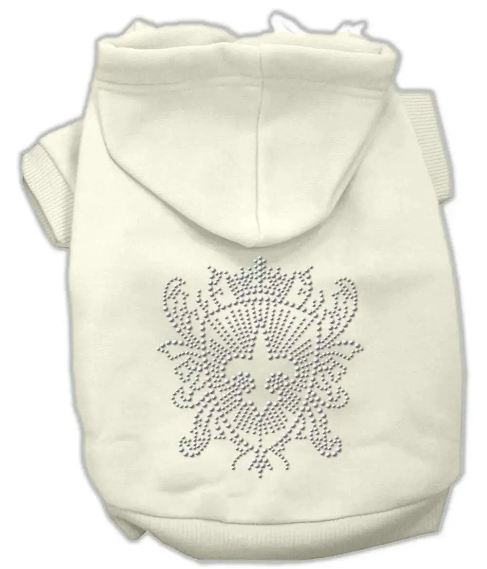 Rhinestone-Fleur-De-Lis-Shield-Hoodies-Cream-Xs-GreatEagleInc-333865592