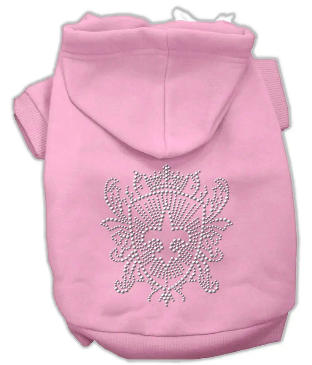 Rhinestone-Fleur-De-Lis-Shield-Hoodies-Pink-S-GreatEagleInc-319477247