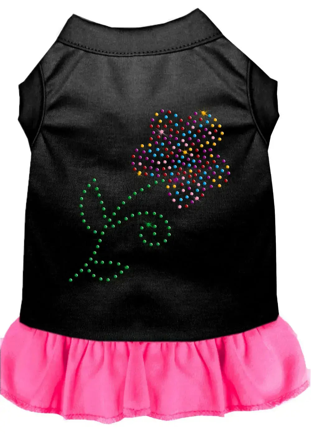 Rhinestone-Multi-Flower-Dress-Black-With-Bright-Pink-Xs-GreatEagleInc-318680950