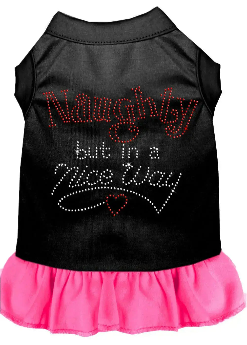Rhinestone-Naughty-But-In-A-Nice-Way-Dress-Black-With-Bright-Pink-Xs-GreatEagleInc-318681099